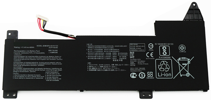 komputer riba bateri pengganti ASUS VivoBook-YX570Z 