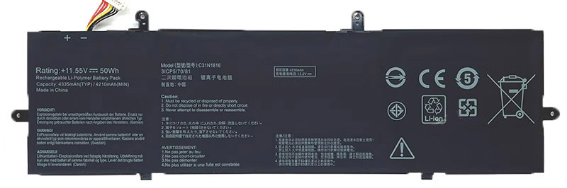 PC batteri Erstatning for asus 0B200-03160000 