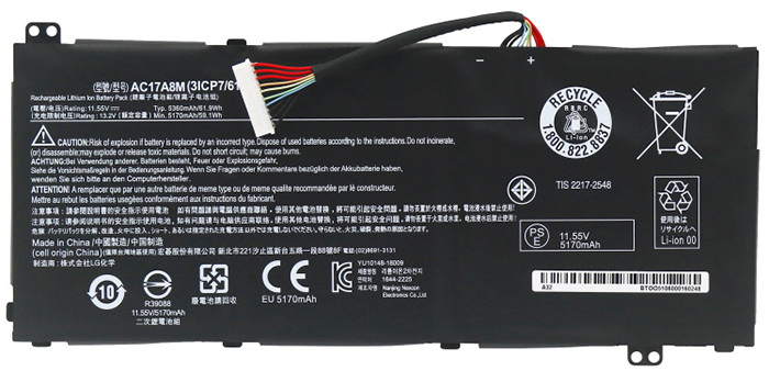 komputer riba bateri pengganti ACER AC17A8M 