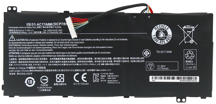 PC batteri Erstatning for Acer TMX3410-MG 