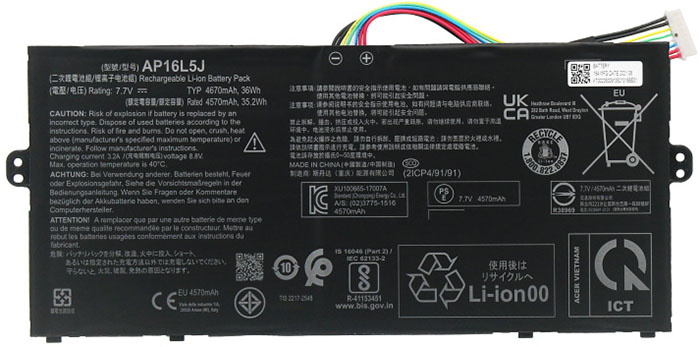 Laptop Battery Replacement for Acer AP16L5J 