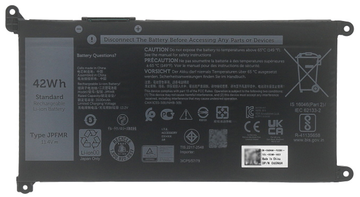 Baterai laptop penggantian untuk dell Chromebook-3100 