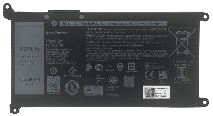 PC batteri Erstatning for Dell P29T 