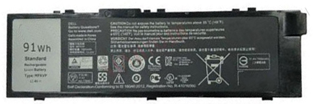 Baterai laptop penggantian untuk Dell TWCPG 