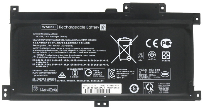Baterai laptop penggantian untuk Hp Pavilion-x360-15-br100NB 