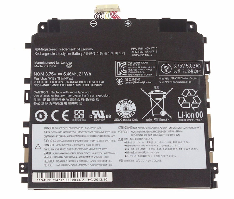 Baterie Notebooku Náhrada za Lenovo 45N1718 