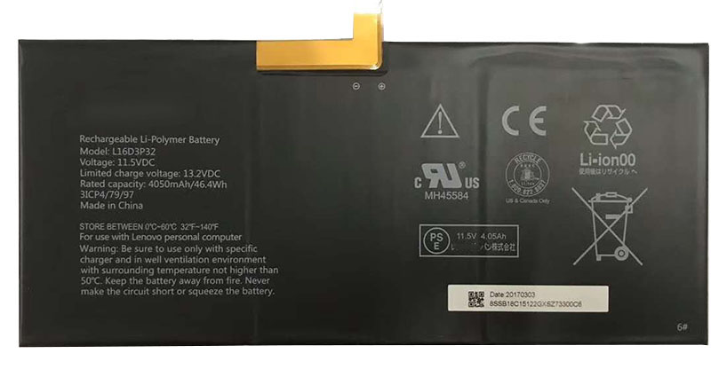 Baterai laptop penggantian untuk LENOVO L16D3P32 