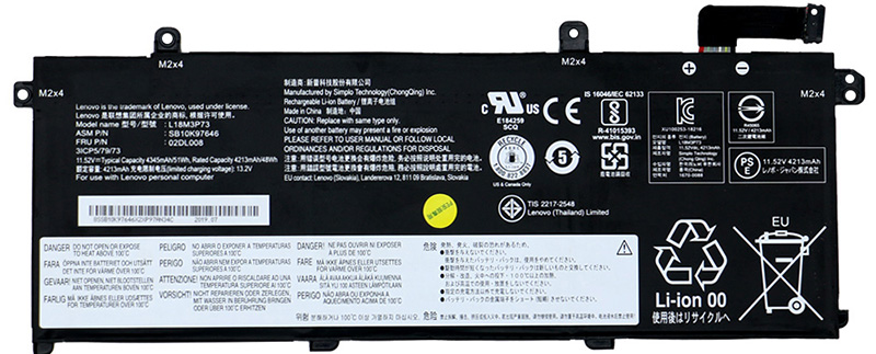 PC batteri Erstatning for lenovo 02DL007 