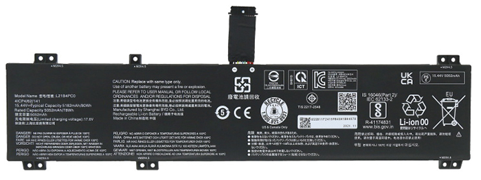 PC batteri Erstatning for lenovo L21M4PC1 