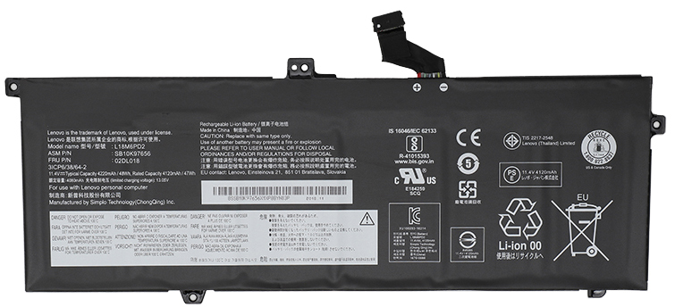 bateria do portátil substituição para LENOVO 02DL017 