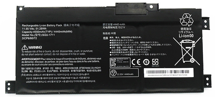 PC batteri Erstatning for THUNDEROBOT SQU-1718 