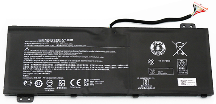 OEM Battery Replacement forACER predator triton 300 pt315 51 series AP18E7M