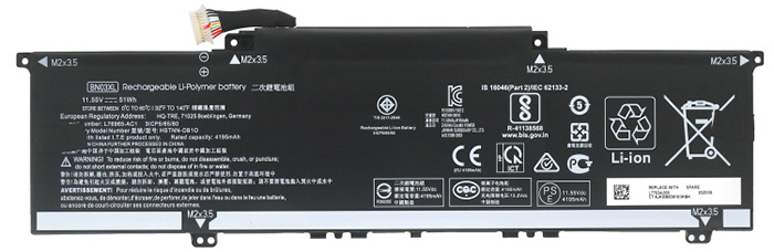 PC batteri Erstatning for Hp L76965-2C1 