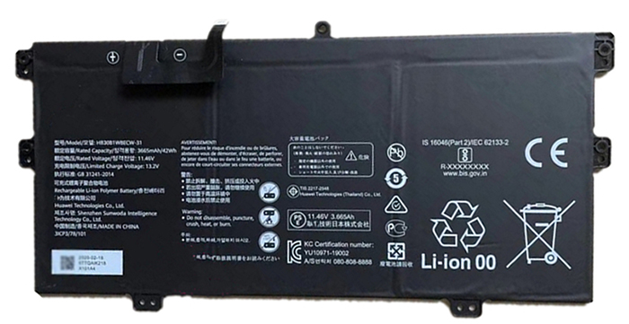 Laptop Battery Replacement for HUAWEI MateBook-X-2020-EUL-W19P 